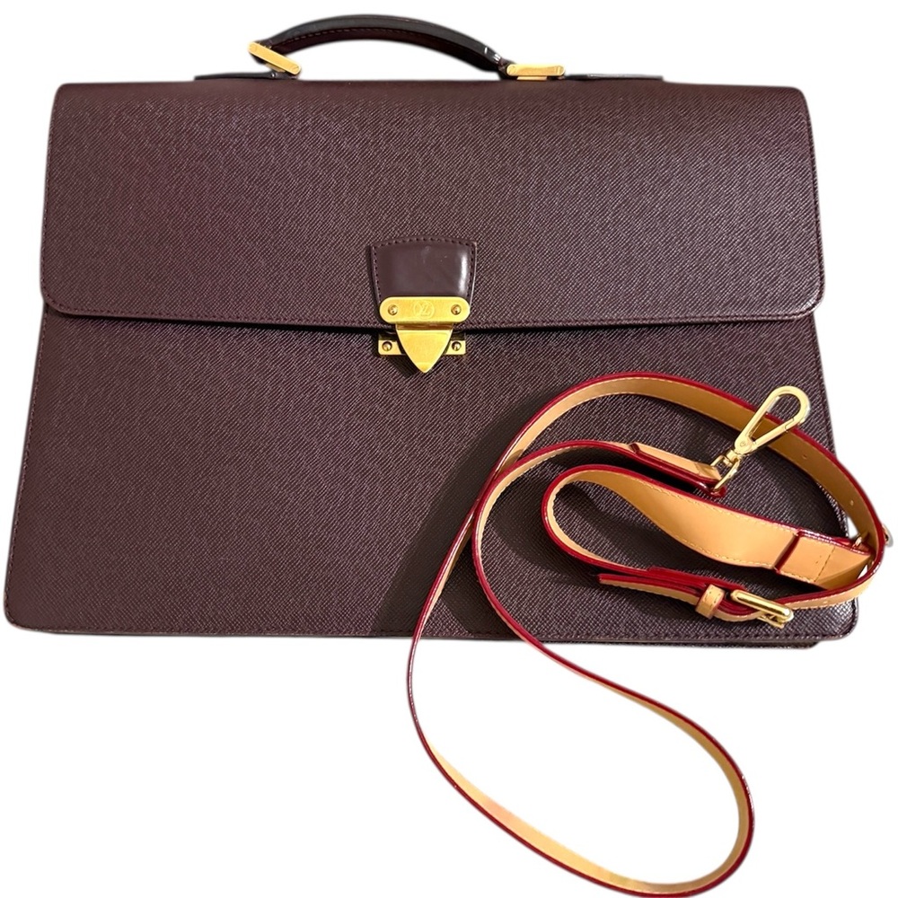 Auth Louis Vuitton unisex business LV unisex briefcase with convertible strap